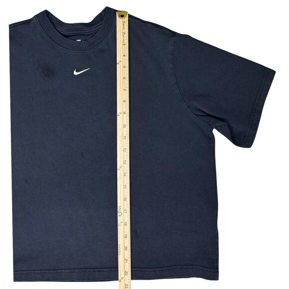 Nike Shirt Womens Crop Center Swoosh Relaxed Boxy‎ Loose Fading Large Black Y2K - Picture 3 of 8